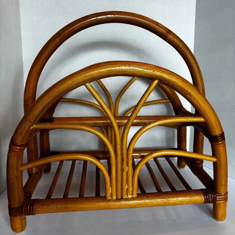 MCM Rattan Magazine/Book Rack - Picture 2 of 7
